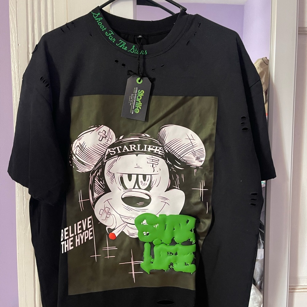 Black Graphic Short Sleeve Tee